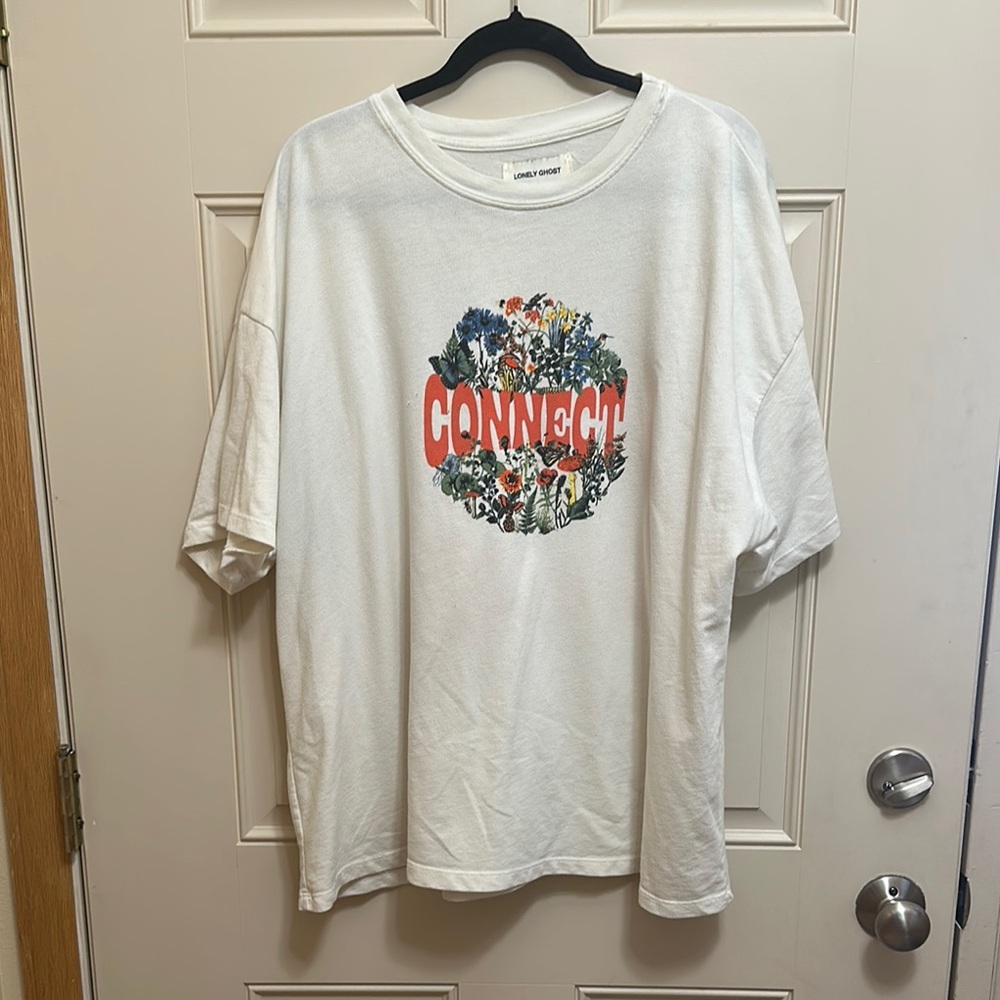 Lonely Ghost White 'Connect' Graphic Tee